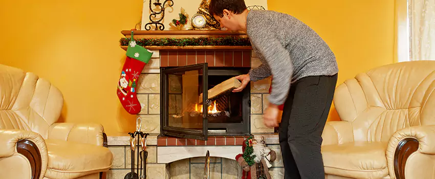 Rusted Metal Fireplace Restoration in Kalamazoo, Michigan